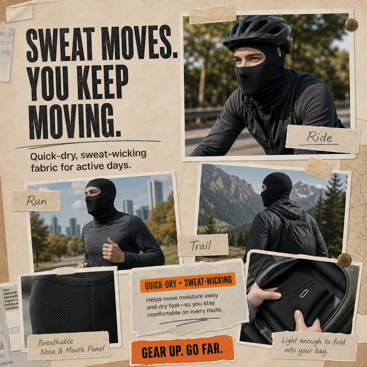 Hybrid pack ad creative with a usage scenario